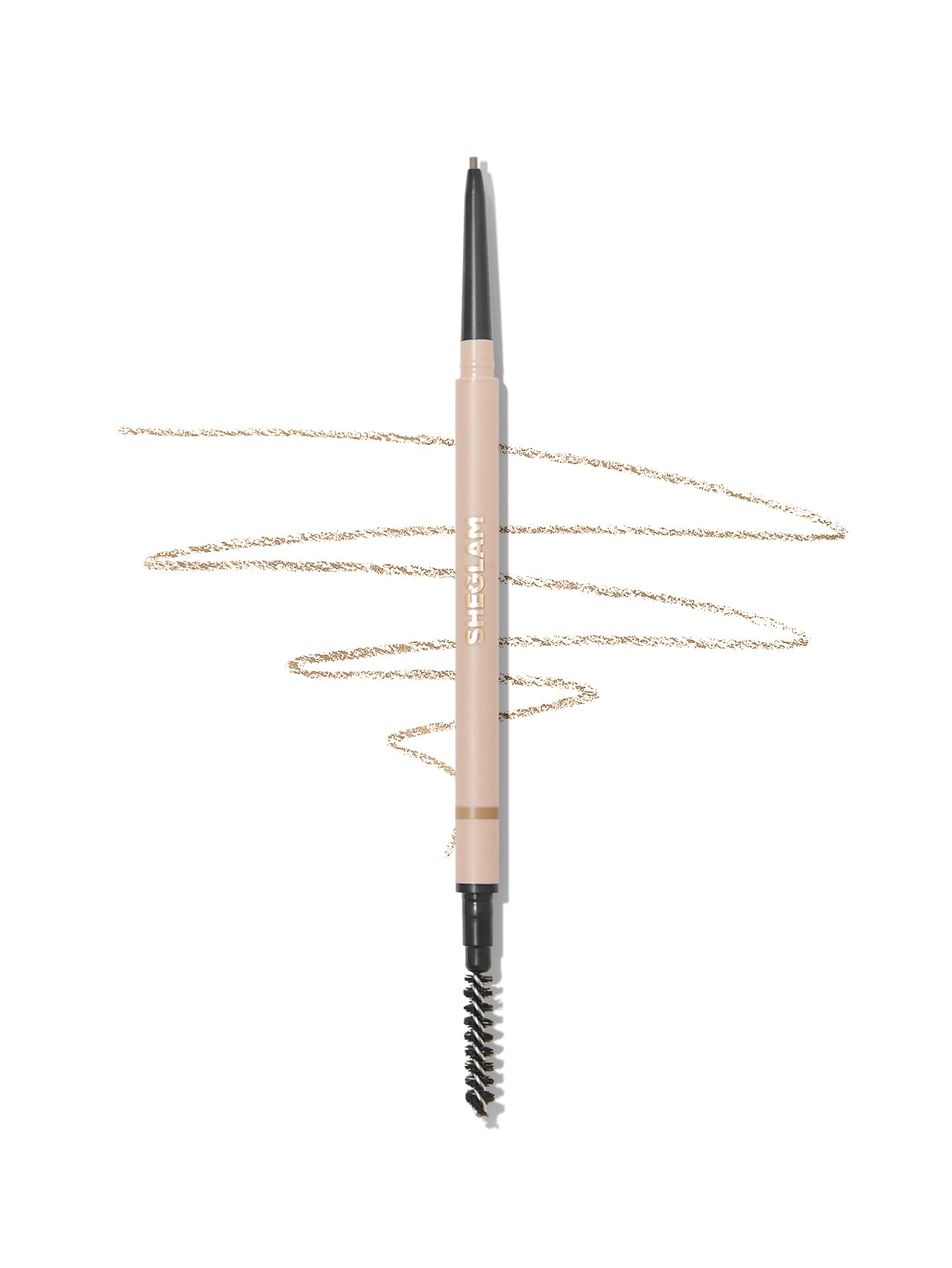 SHEGLAM front packaging showing sleek eyebrow pencil, clear branding and shade