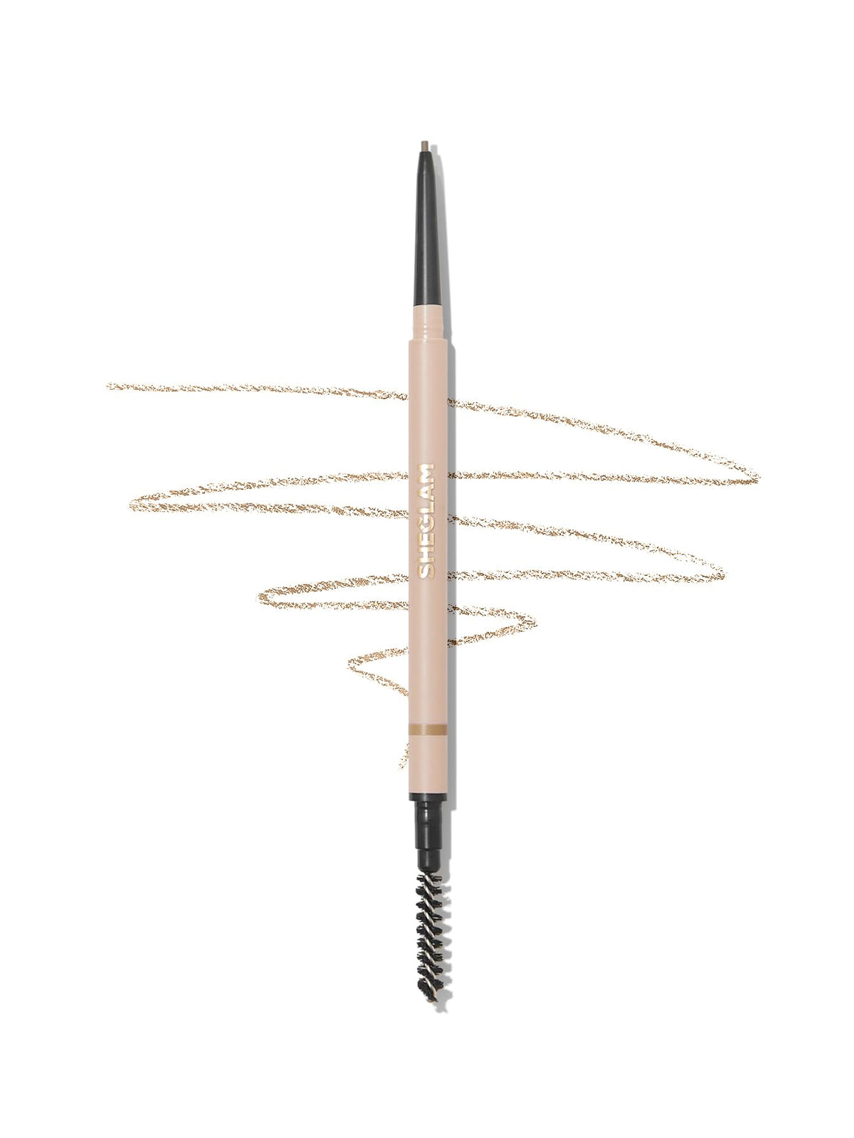 SHEGLAM front packaging showing sleek eyebrow pencil, clear branding and shade