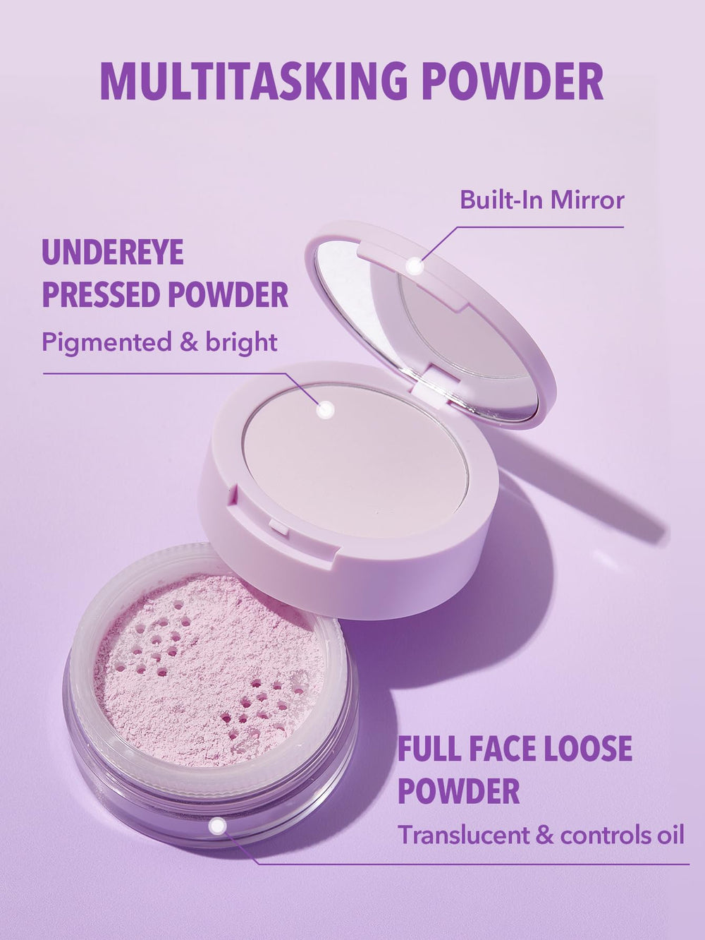 SHEGLAM close-up fine powder texture for smooth blur finish