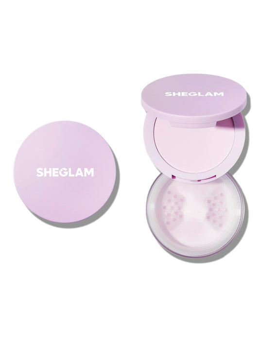 SHEGLAM front packaging showing compact design and taro shade benefit