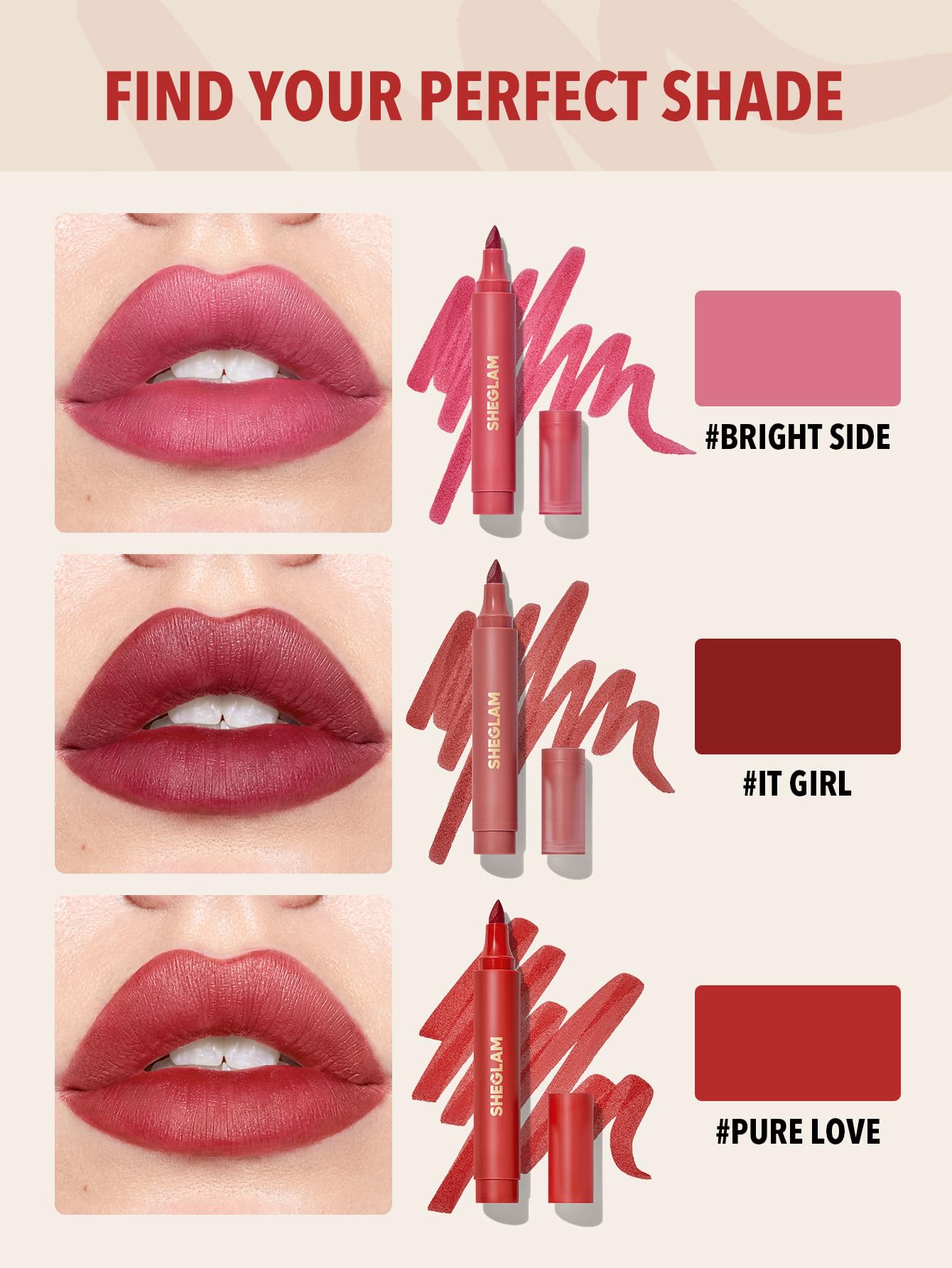 SHEGLAM label close-up revealing shade name and cruelty-free certification