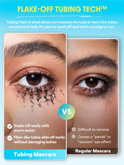 SHEGLAM Lashlighter before and after lashes showing length and volume
