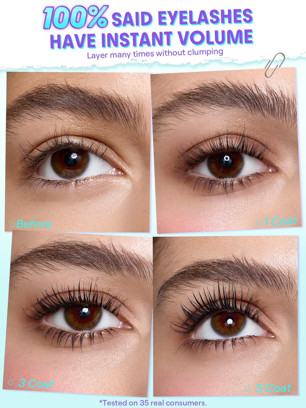 SHEGLAM Lashlighter on model wearing daytime look illustrating wearable dramatic lashes