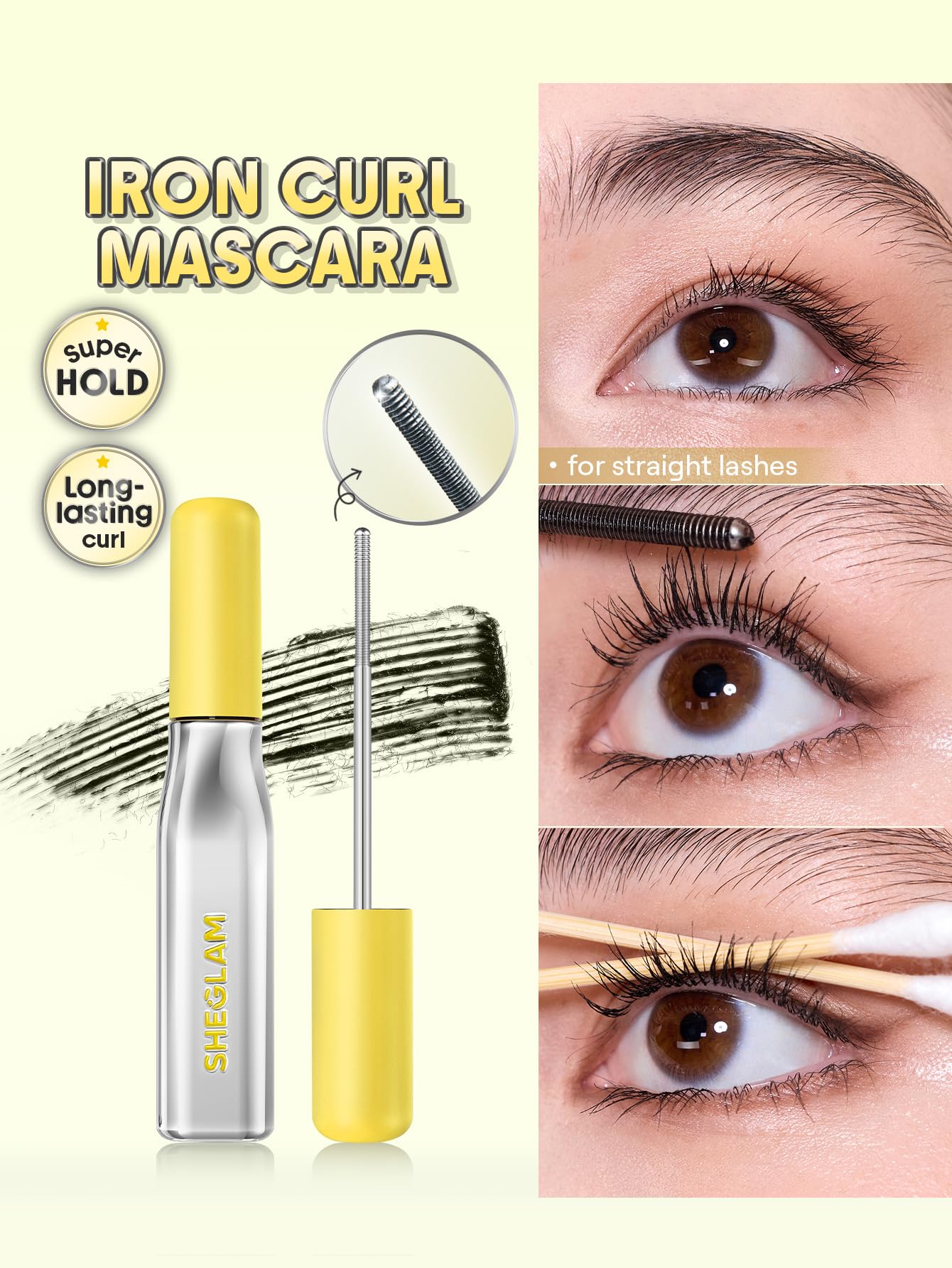SHEGLAM wand texture with fibers visible to show lengthening effect