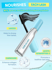 SHEGLAM Lashlighter close-up of tubing film on lashes for smudge resistance