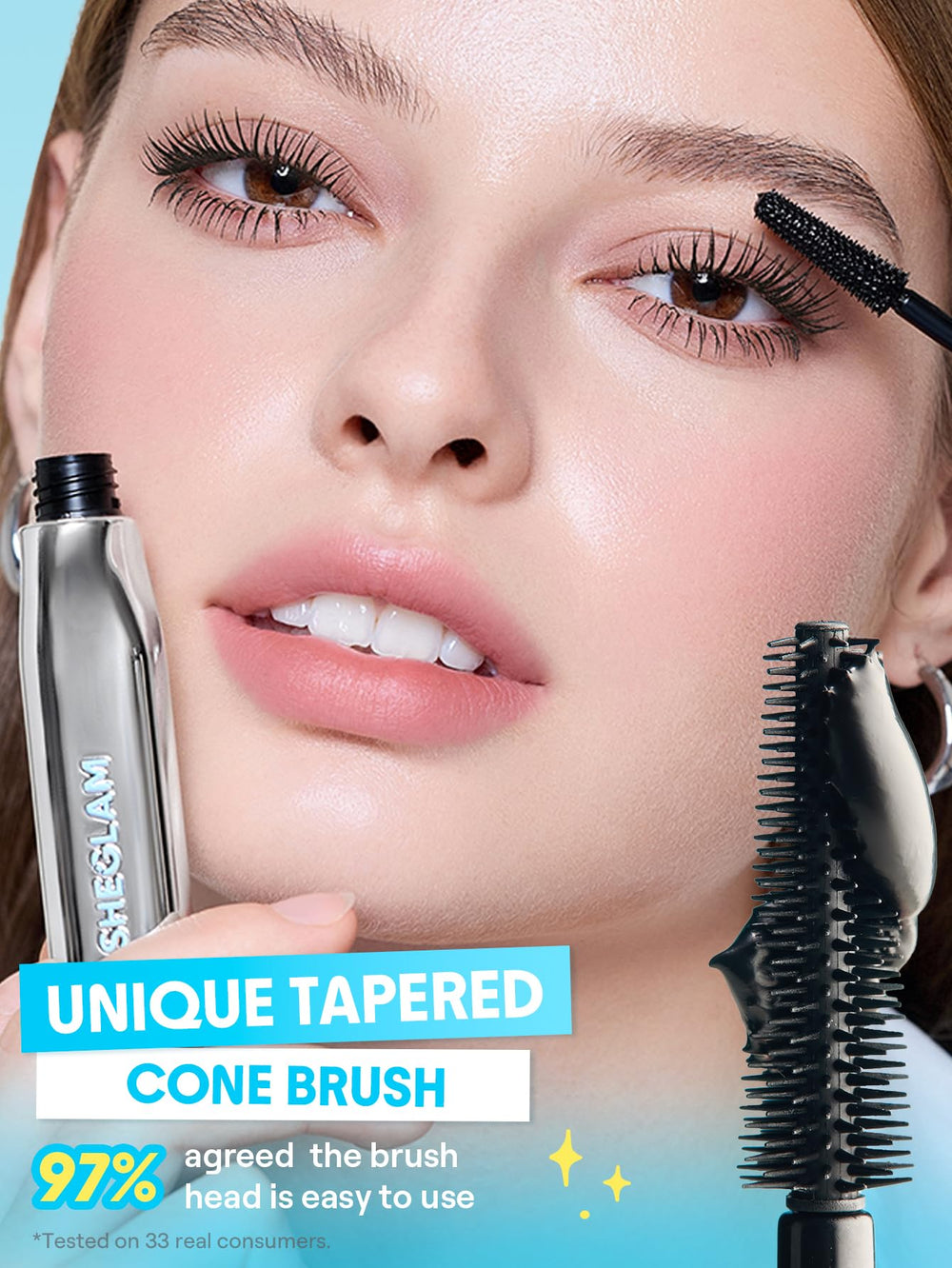 SHEGLAM Lashlighter wand detail for precise separation and lift