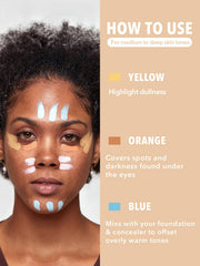 SHEGLAM green corrector blended on cheek to show neutralized redness and natural finish