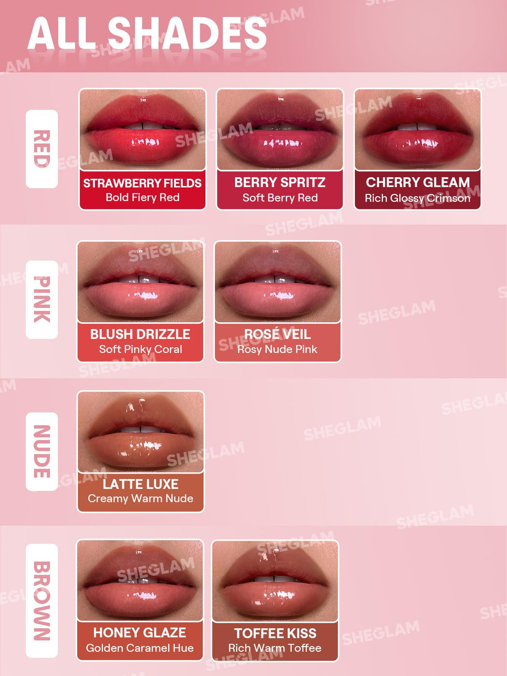 SHEGLAM gloss inside a makeup bag for on-the-go hydration benefit