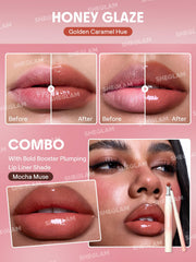 SHEGLAM gloss beside lip liner showing scale and pairing benefit