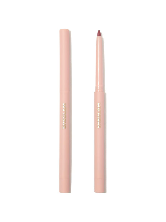 SHEGLAM lip liner front view showing color and sleek pencil — precise definition benefit