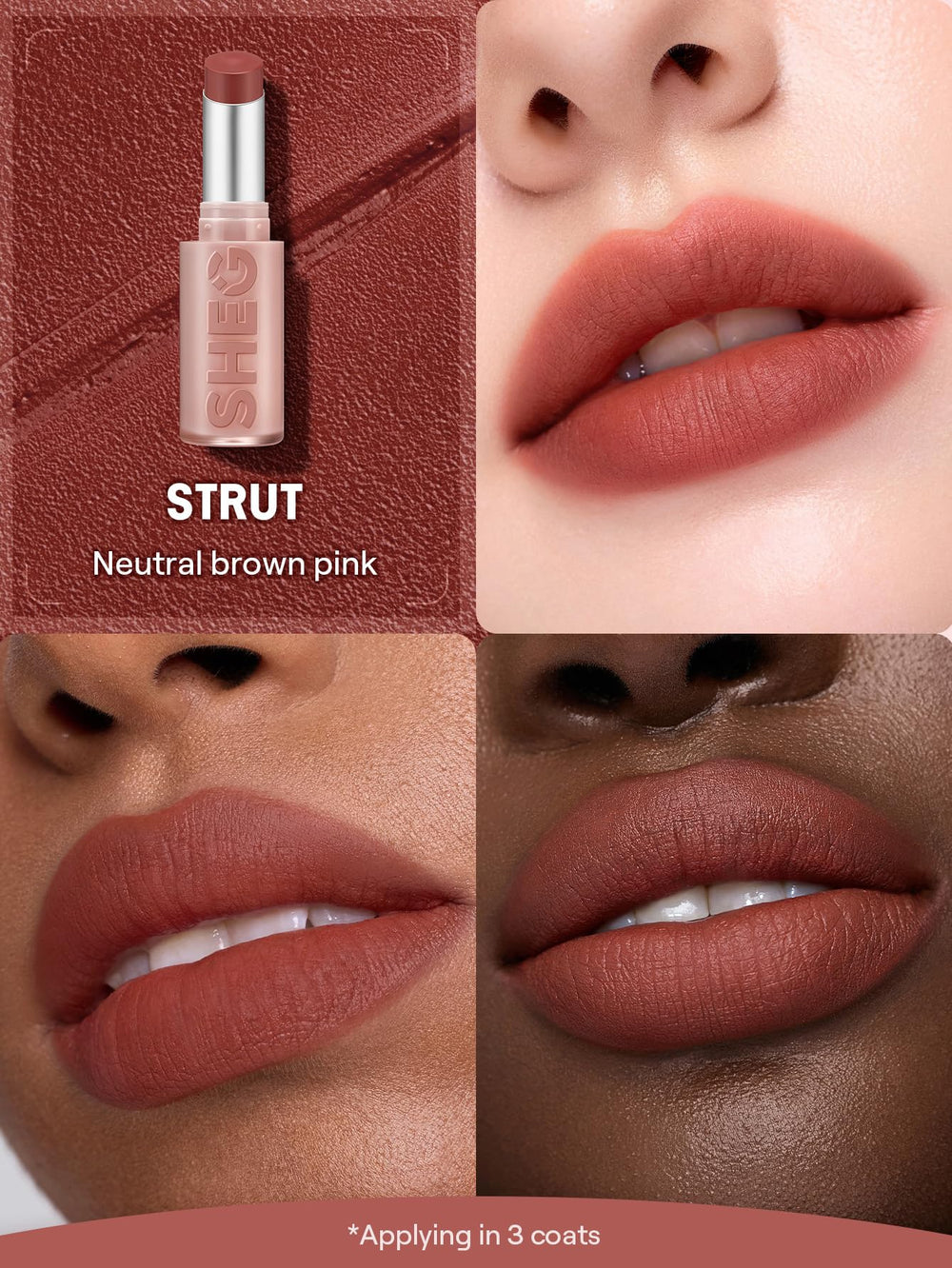 SHEGLAM arm swatch demonstrating buildable pigment and blendability benefit
