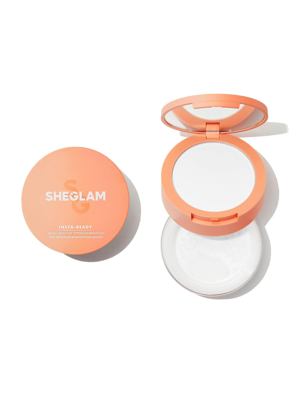 SHEGLAM front packaging showing dual-compartment design and branding benefit: organized convenience