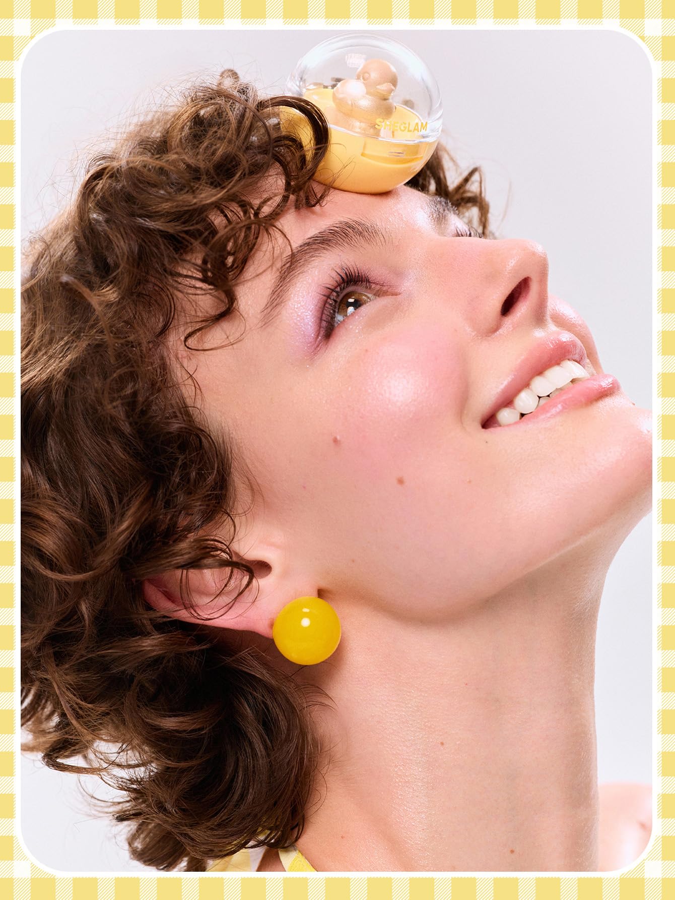 SHEGLAM Lucky Duck applied on cheekbone showing luminous sheen for photo-ready glow