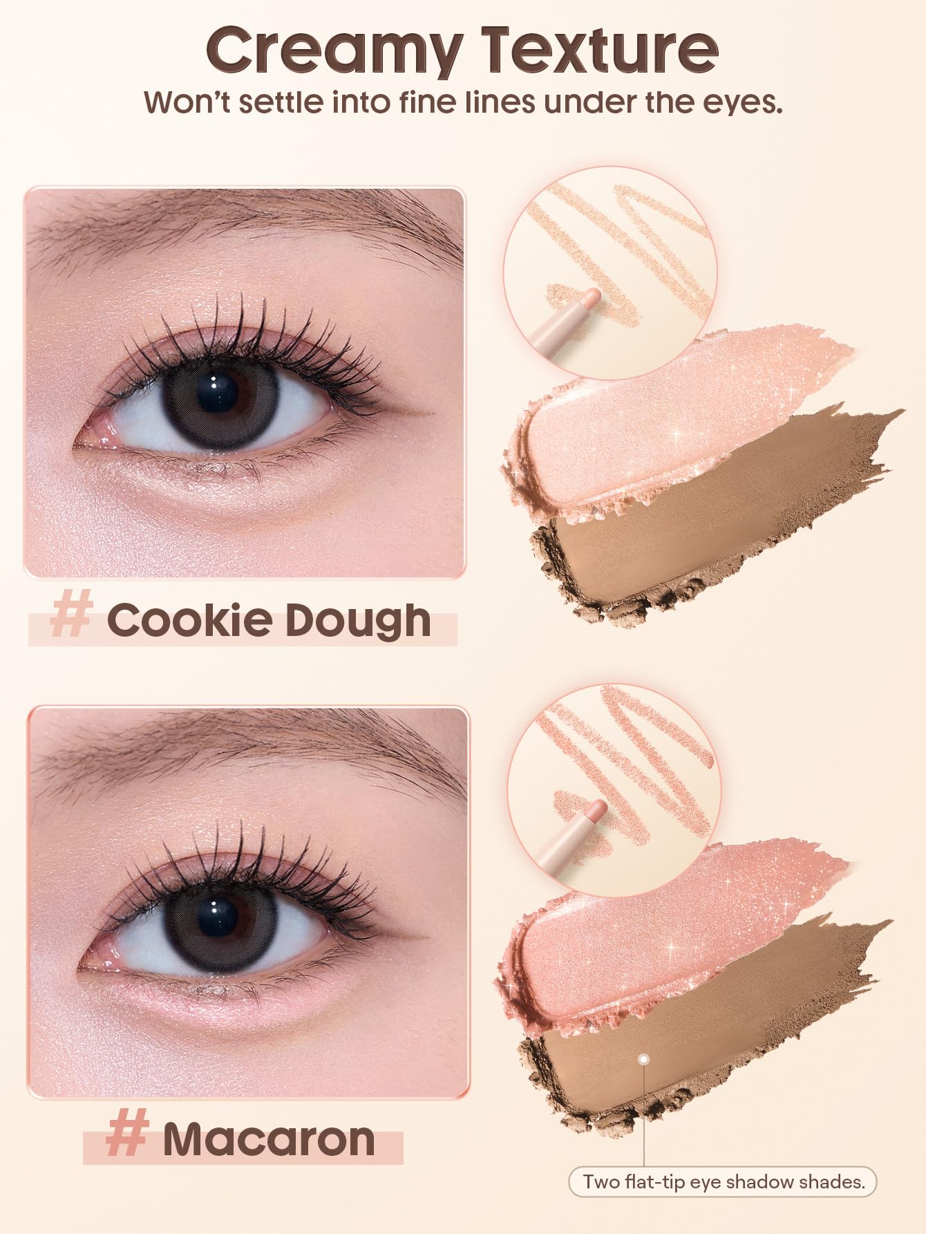SHEGLAM in-use under-eye application for lifted look