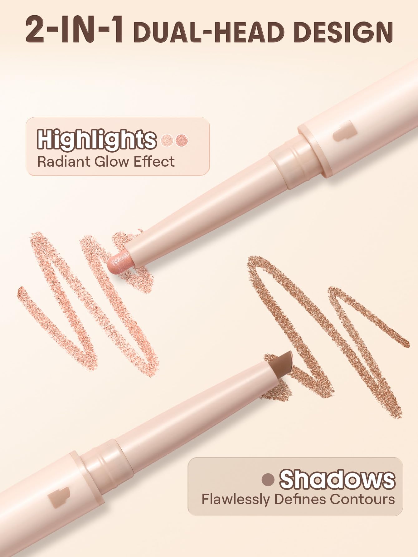 SHEGLAM pen tips exposed to show contour and highlight ends