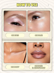 SHEGLAM applying with brush to cheekbone for controlled targeted highlight