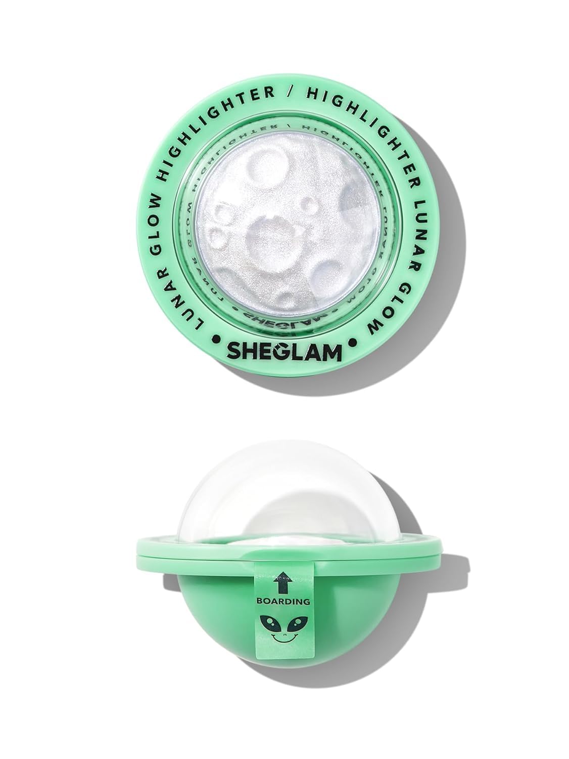 SHEGLAM compact front view showing sleek design and travel ease