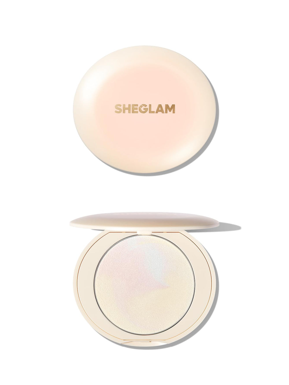 SHEGLAM compact front view showing sleek packaging and easy portability benefit