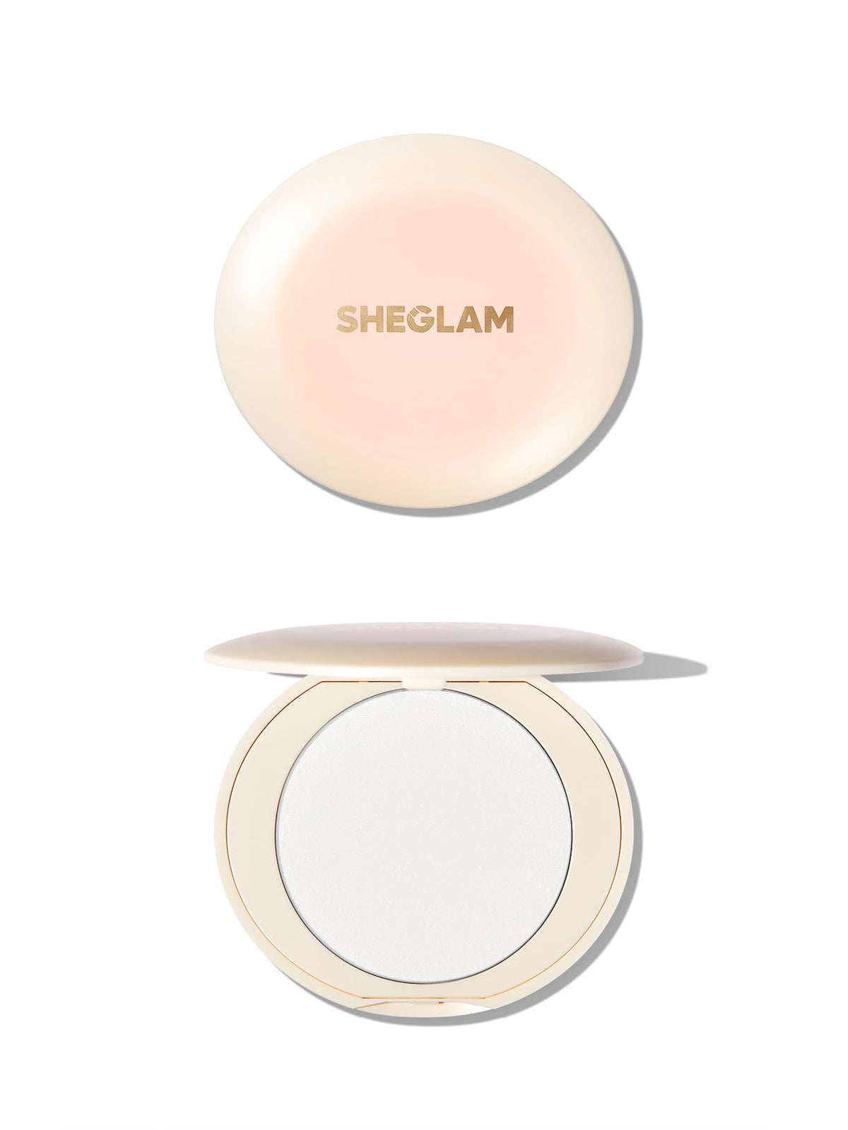 SHEGLAM compact front packaging showing shade and compact design benefit