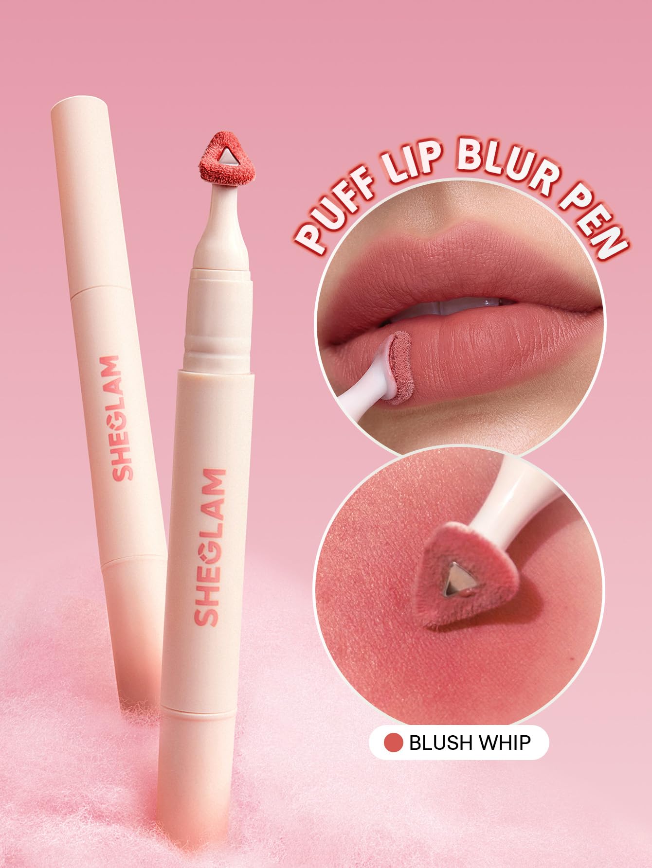 SHEGLAM lip application demonstrating blurred-matte, hydrated look