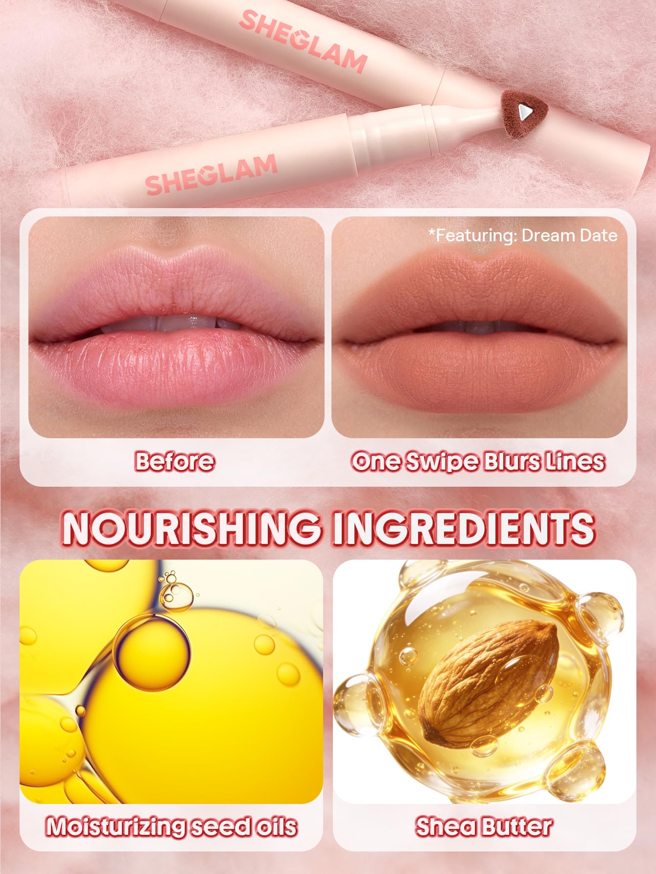 SHEGLAM lifestyle flatlay with pen for easy daily styling