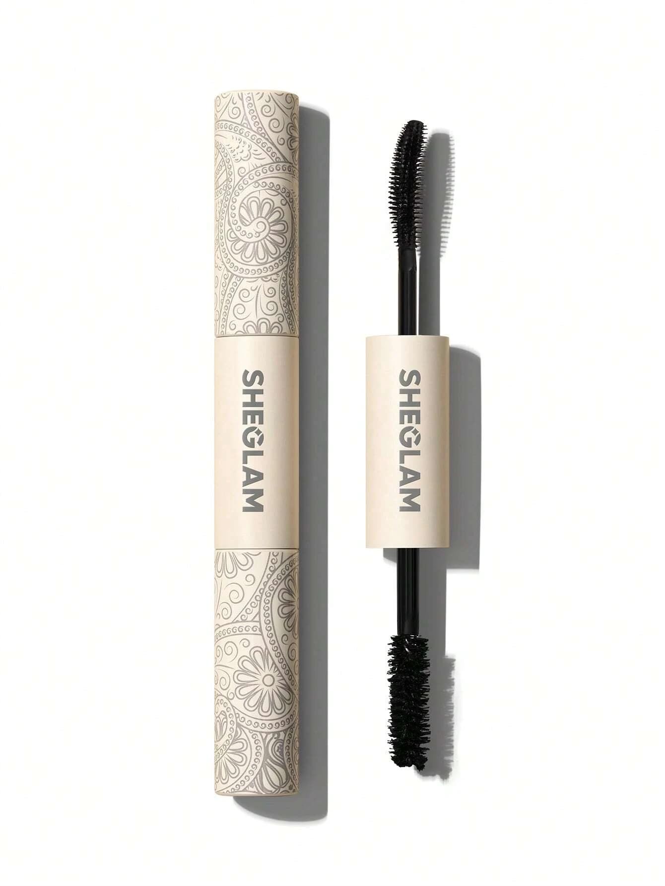 SHEGLAM front packaging showing dual-ended mascara for versatile looks