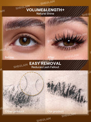 SHEGLAM model applying mascara for dramatic, multi-dimensional lashes