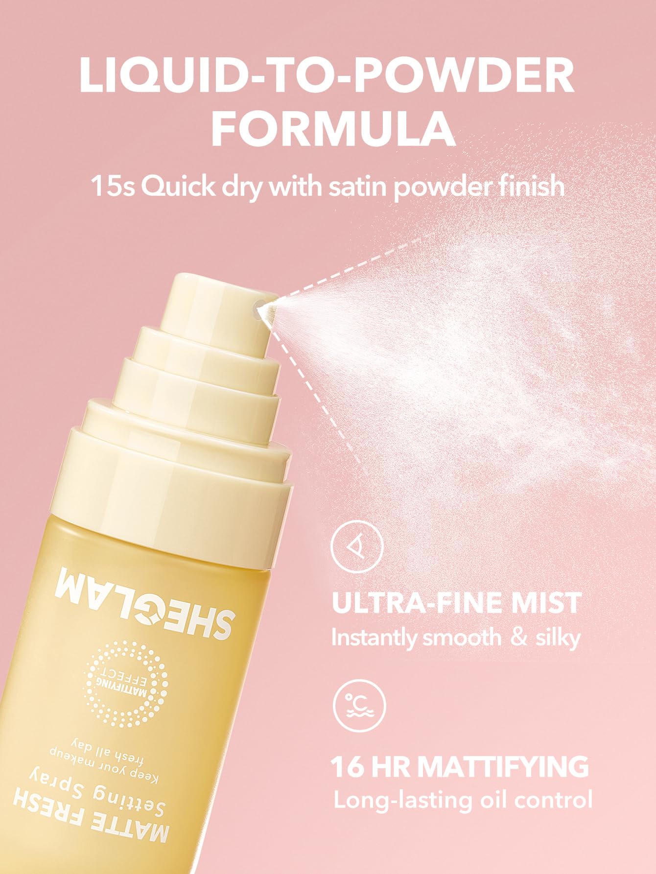 SHEGLAM liquid-to-powder texture on hand showing smooth finish and blur effect