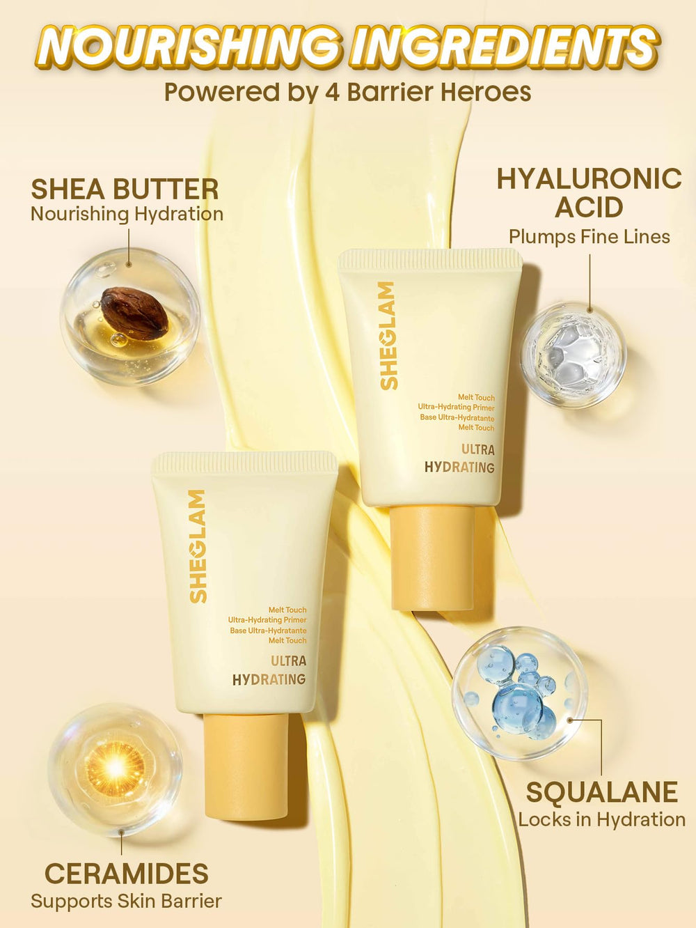 SHEGLAM pump dispensing primer, demonstrates easy controlled application benefit