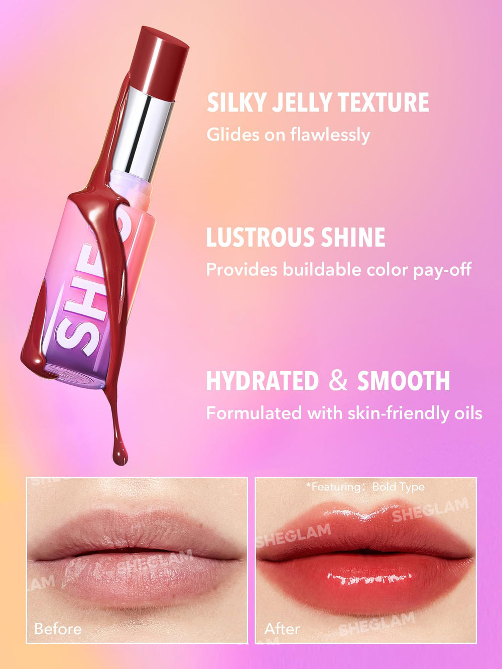 SHEGLAM Mirror Kiss hand swatches showing range and buildable color