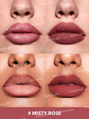SHEGLAM Misty Rose with cap off highlighting easy application benefit