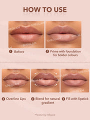 SHEGLAM Misty Rose applied on lips in studio for natural rosy finish benefit
