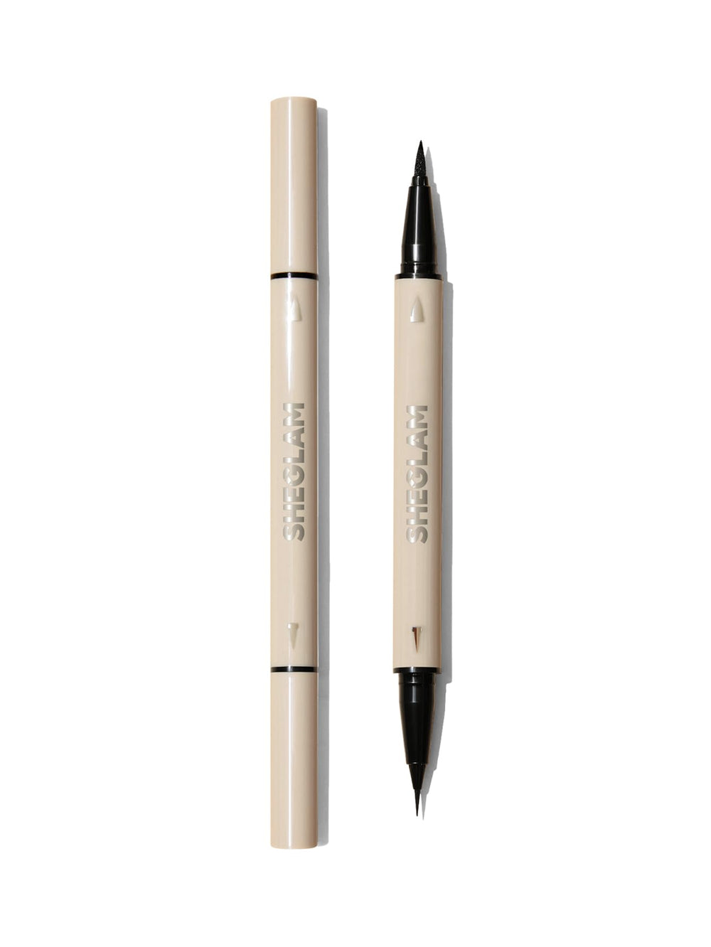 SHEGLAM front packaging showing dual-ended eyeliner and benefits