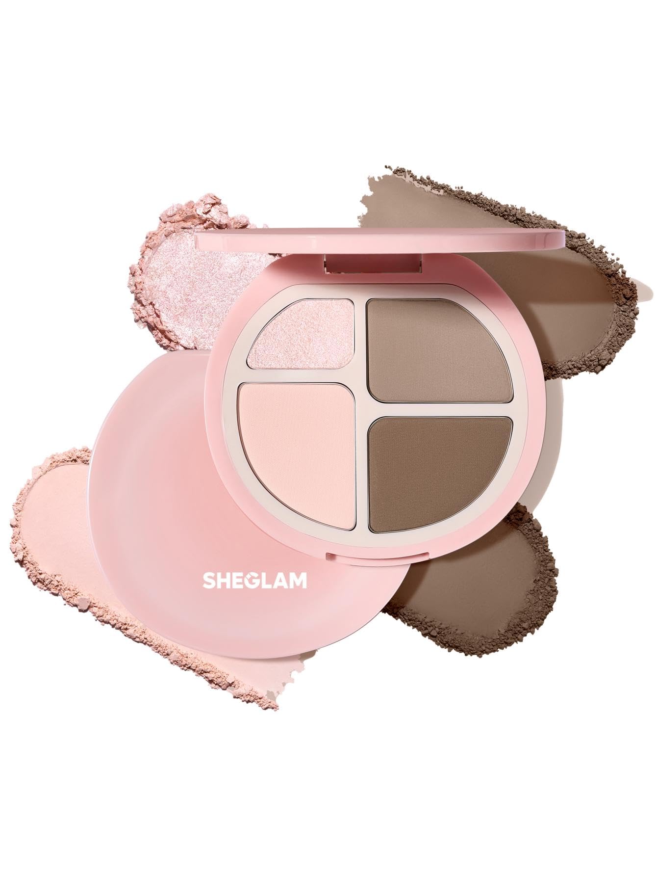 SHEGLAM palette front view showing compact design and cool shades benefit travel-ready convenience