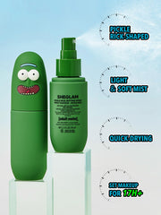 SHEGLAM nozzle close-up with fine atomizer, highlights even spray benefit