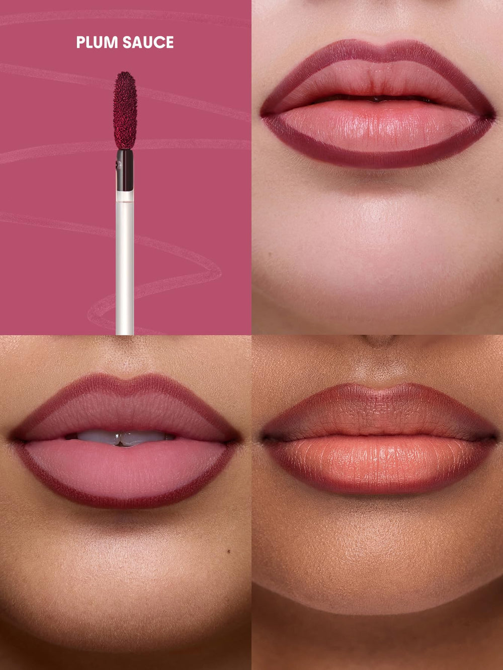 SHEGLAM Plum Sauce liquid texture demonstrating smooth coverage