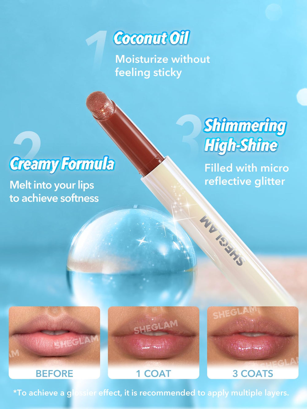 Model wearing SHEGLAM Sugar Crystal for luminous, camera-ready sheen