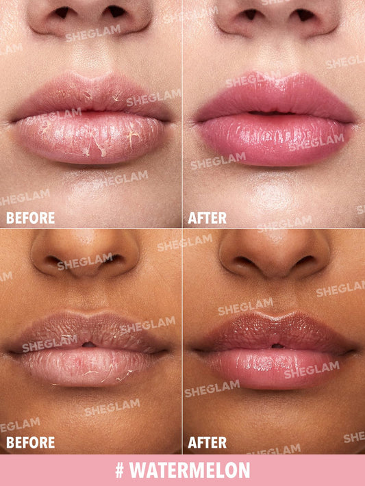 SHEGLAM close-up texture of balm highlighting creamy hydration and smooth finish benefit