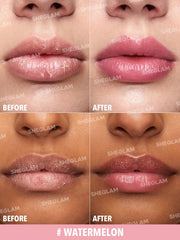 SHEGLAM close-up texture of balm highlighting creamy hydration and smooth finish benefit