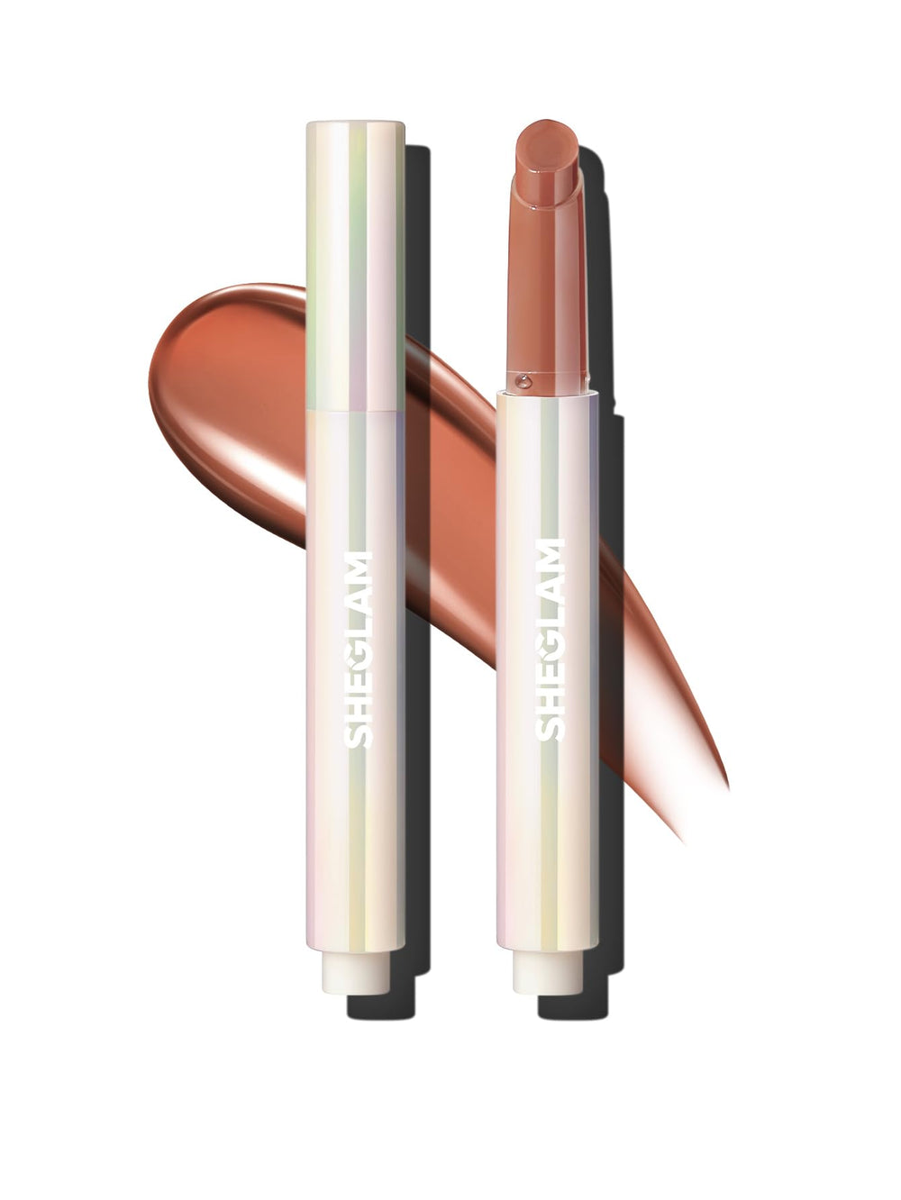 SHEGLAM solid lip gloss tube front view showing twist-up convenience and portability