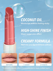 SHEGLAM product packaging label close-up shows ingredient nod to coconut oil hydration