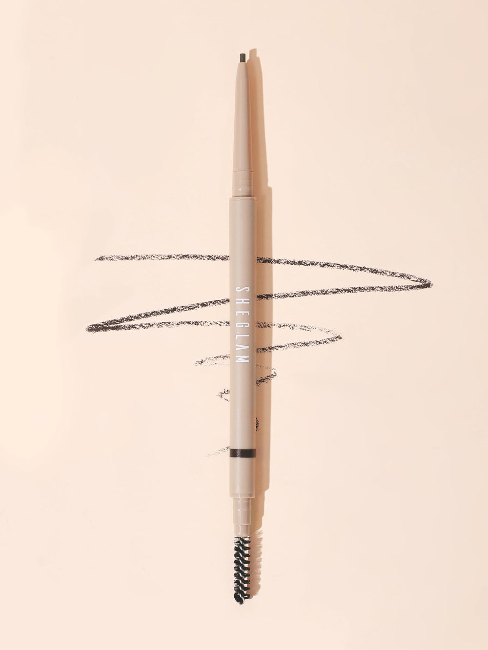 SHEGLAM precision tip closeup creating fine hair-like brow strokes