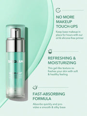 SHEGLAM primer swatched on hand demonstrating quick absorption benefit