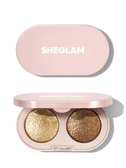 SHEGLAM product front packaging showing compact duo with elegant label