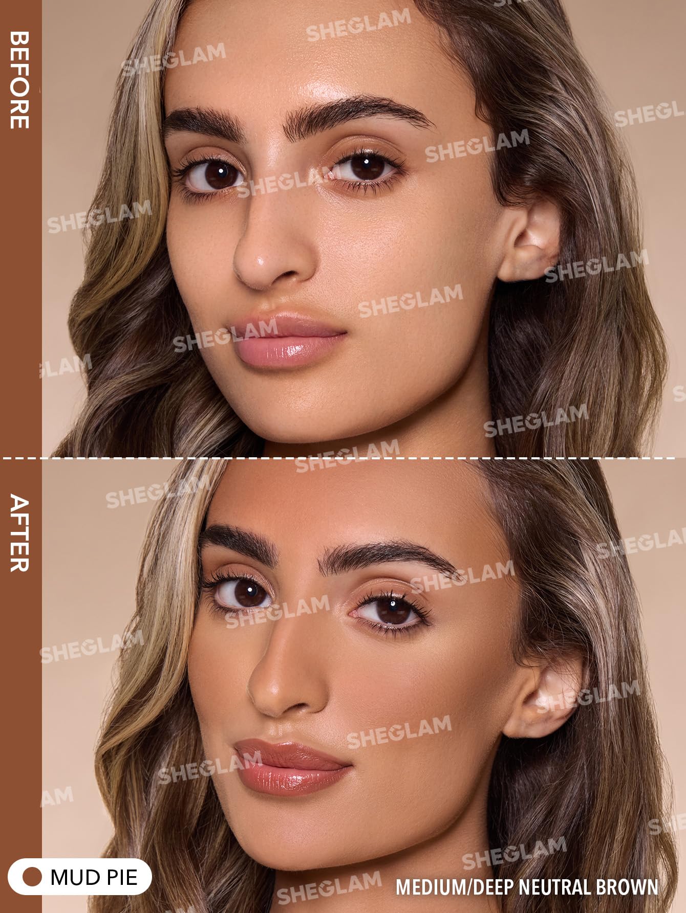 SHEGLAM bronzer held in hand to show compact size and travel-friendly scale