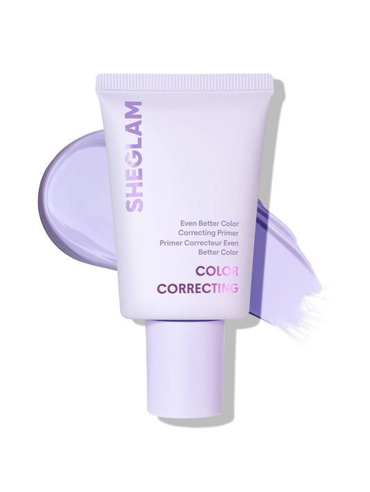SHEGLAM purple primer front packaging showing product name and shade benefits