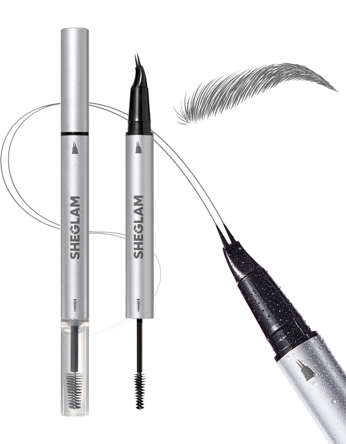 SHEGLAM brow pen front view showing compact design and shade Espresso for convenience