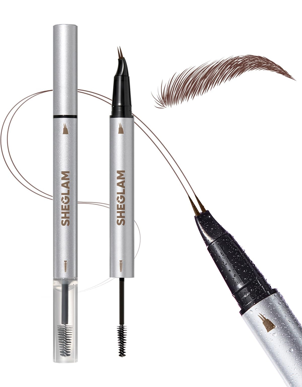 SHEGLAM front view of brow pen showing double-ended design for convenient use