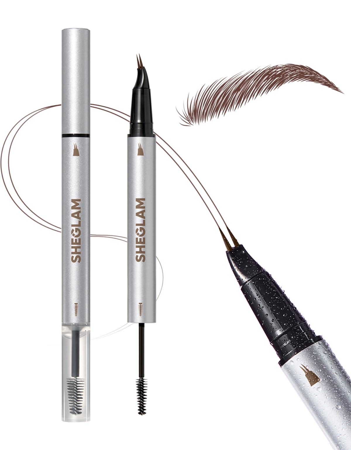 SHEGLAM front view of brow pen showing double-ended design for convenient use