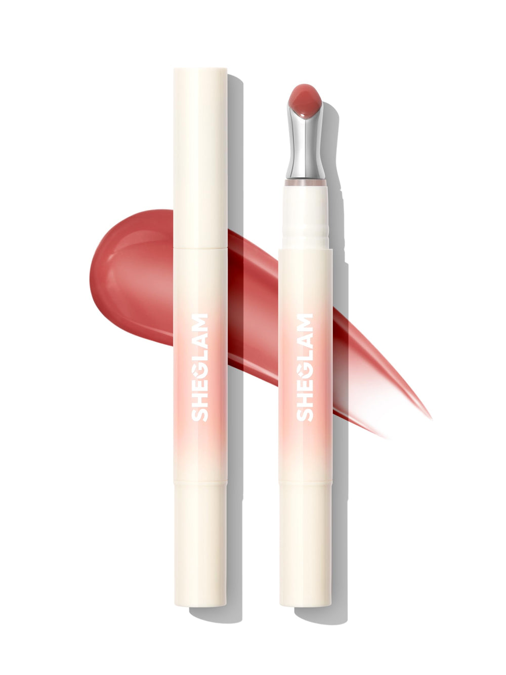 SHEGLAM Rosé Veil front packaging showing glossy rosy tint and brand